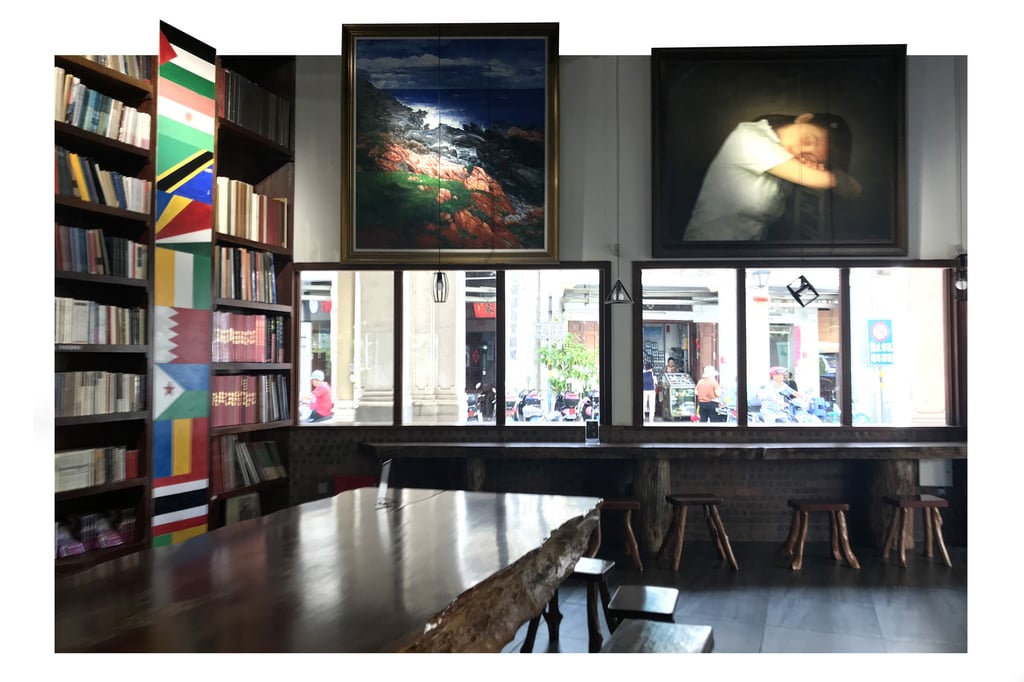 Qilou Old Street’s Guo Xin Shu Yuan, a three-storey bookstore/gallery and cafe, has a top-floor balcony offering great views of Haikou.