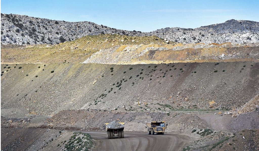 Heavy mining equipment haul ore at the Mountain Pass Rare Earth facility in Mountain Pass, California. The facility is the only rare earths mine in the US. Photo: Reuters