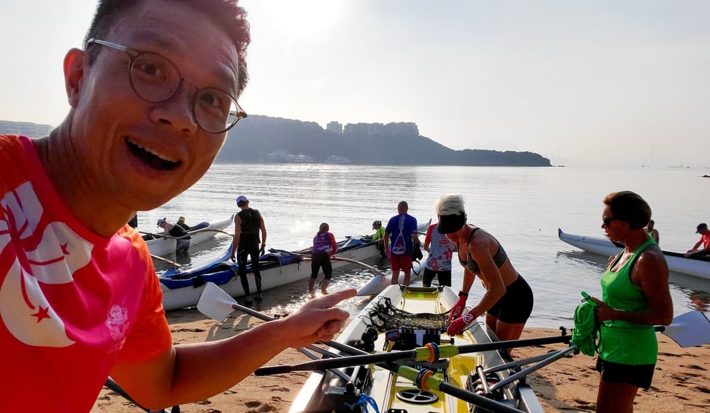 Ng Kong-wan and the team prepare for the row. Ng Kong-wan and the team prepare for the row.