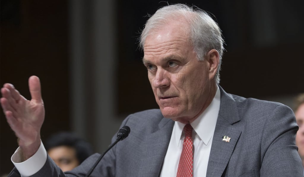 Richard Spencer appears before the Senate Armed Services Committee hearing on his nomination to be Secretary of the Navy in Washington in July 2017. Photo: EPA-EFE Richard Spencer appears before the Senate Armed Services Committee hearing on his nomination to be Secretary of the Navy in Washington in July 2017. Photo: EPA-EFE