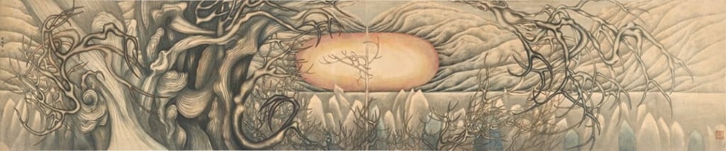 An untitled work by Chou that is on show at the “Irene Chou Rediscovered: Paintings from the MK Lau Collection” exhibition at Duddell’s, in Central. An untitled work by Chou that is on show at the “Irene Chou Rediscovered: Paintings from the MK Lau Collection” exhibition at Duddell’s, in Central.