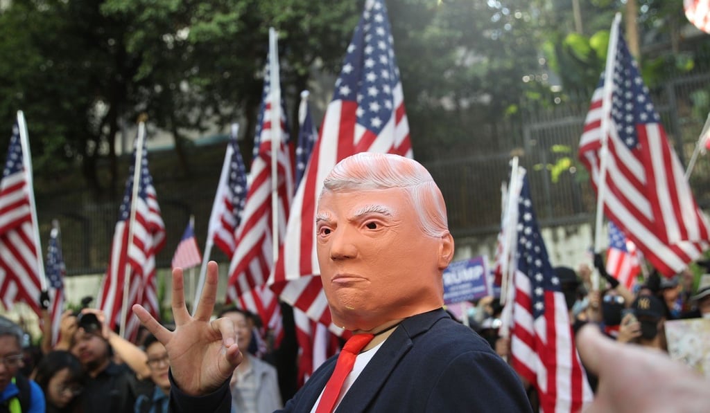 The rally, “Thank You US”, was organised by a localist group called Hong Kong Autonomy Action. Photo: Winson Wong The rally, “Thank You US”, was organised by a localist group called Hong Kong Autonomy Action. Photo: Winson Wong