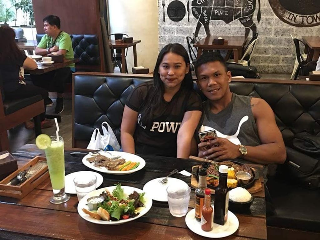 Family man: Eumir Marcial with long-term girlfriend Prince Galarpe. Photo: Handout.