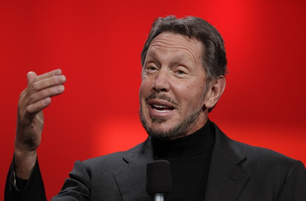 Larry Ellison speaks at Oracle OpenWorld in San Francisco. Photo: AP