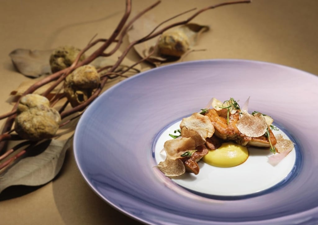 Nicolini's pan-fried foie gras, Jerusalem artichokes, sweet shallots and white truffle Nicolini's pan-fried foie gras, Jerusalem artichokes, sweet shallots and white truffle