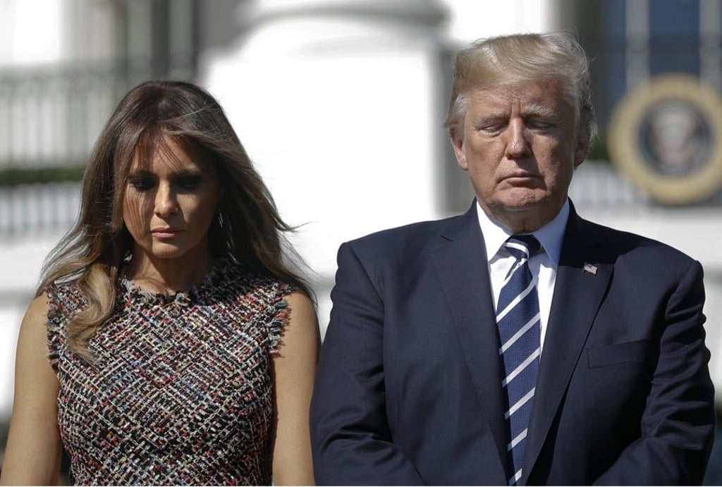 First lady Melania Trump and US President Donald Trump outside the White House in Washington. Photo: AP