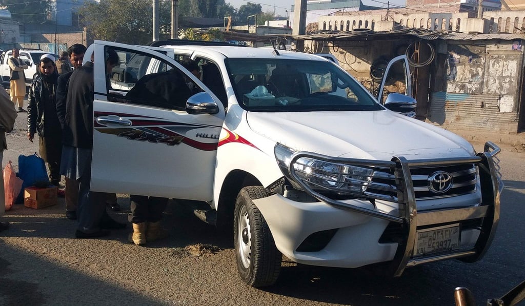 Afghan security force personnel inspect a vehicle, which was carrying Japanese doctor Tetsu Nakamura. Photo: AFP Afghan security force personnel inspect a vehicle, which was carrying Japanese doctor Tetsu Nakamura. Photo: AFP