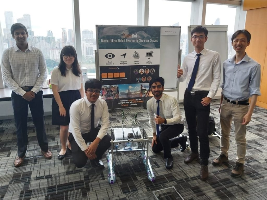 Team ClearBot with their invention.