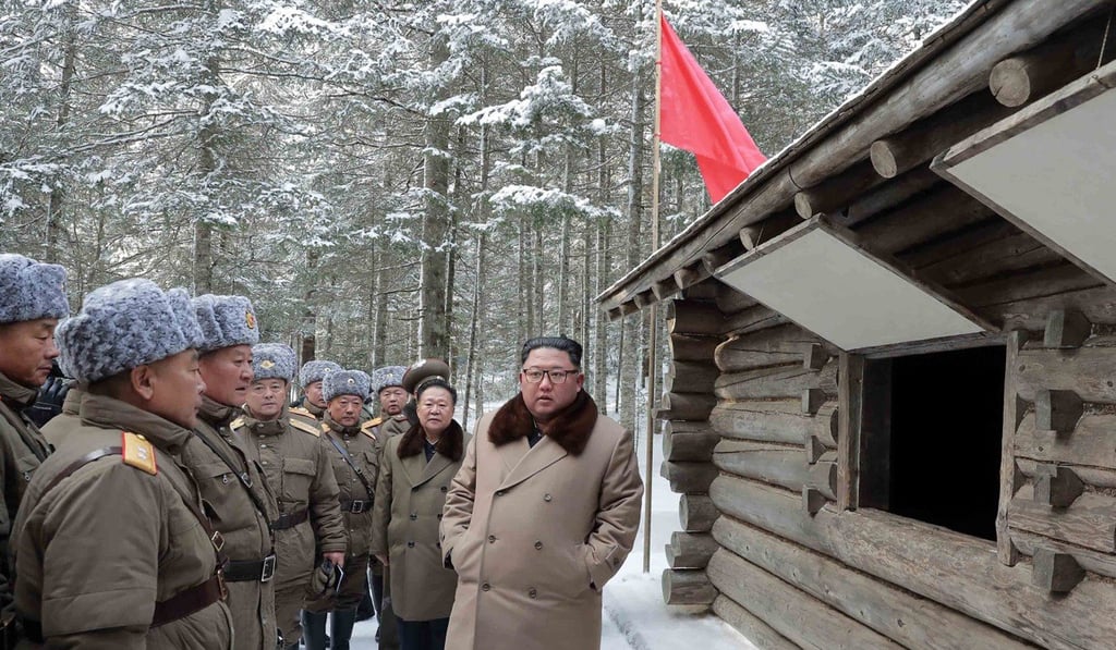North Korean leader Kim Jong-un, visiting a revolutionary battle site at Paektu Mountain. Photo: KCNA va dpa North Korean leader Kim Jong-un, visiting a revolutionary battle site at Paektu Mountain. Photo: KCNA va dpa