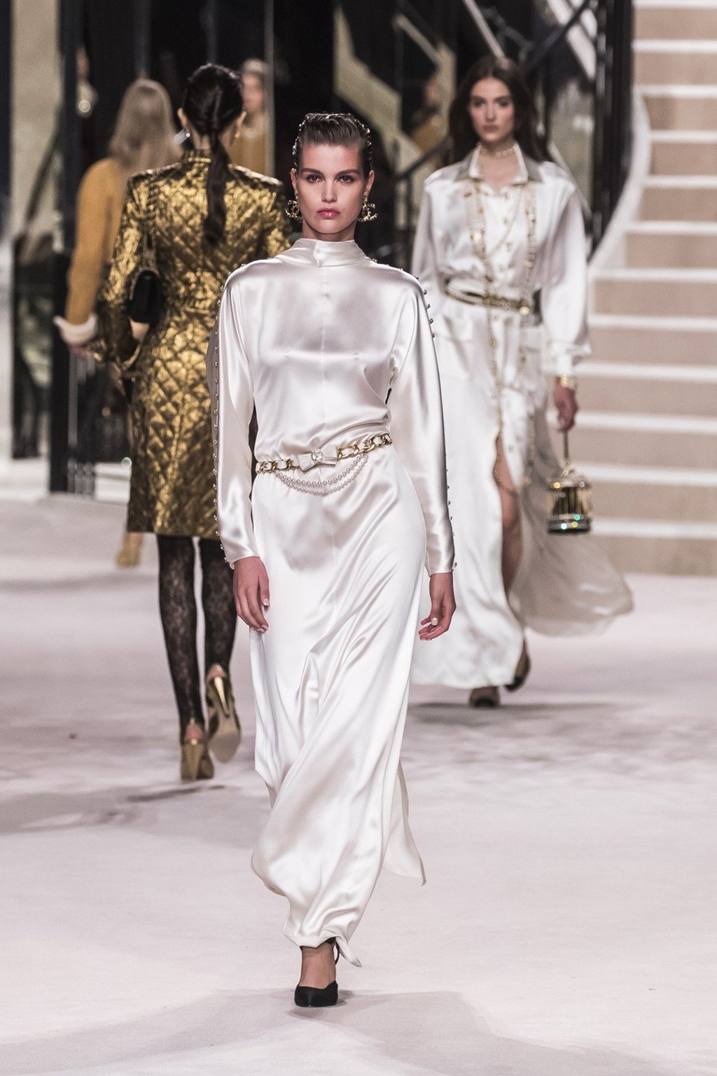 Models present creations during the Chanel show in Paris, France. Photo: Christophe Petit Tesson/EPA-EFE Models present creations during the Chanel show in Paris, France. Photo: Christophe Petit Tesson/EPA-EFE