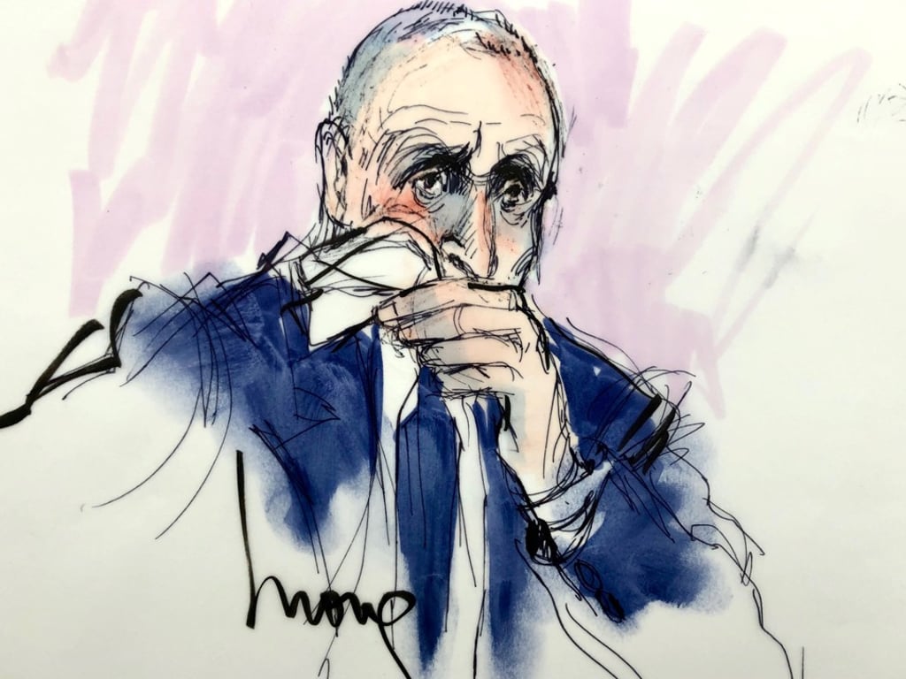 A sketch shows British cave diver Vernon Unsworth during the closing arguments of his defamation trial against Elon Musk in Los Angeles on Friday. Image: Mona Shafer Edwards via Reuters