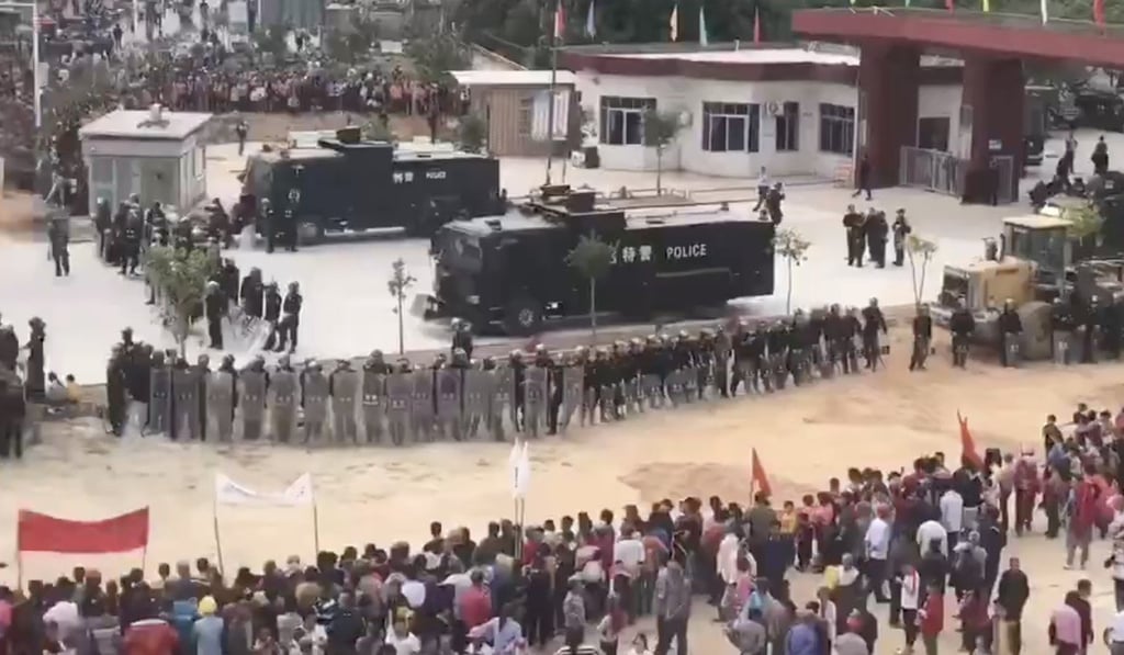 Protests broke out in Guangdong province over a government plan to build a crematorium. Photo: Handout