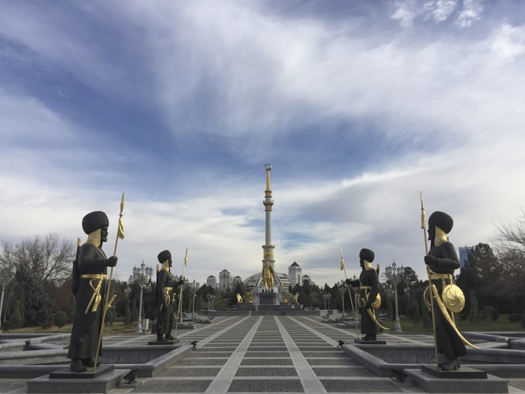 A monument to Turkmenistan’s late president, Saparmurat Niyazov, in Ashgabat. Photo: Chris Taylor A monument to Turkmenistan’s late president, Saparmurat Niyazov, in Ashgabat. Photo: Chris Taylor