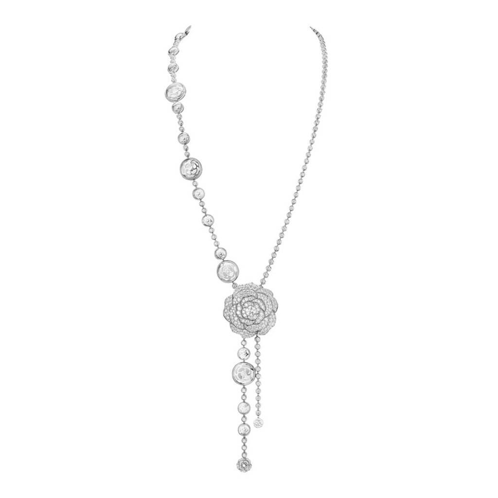 Chanel’s 1.5 1 Camélia 5 Allures Cristal Illusion necklace is inspired by Coco Chanel’s favourite flower.
