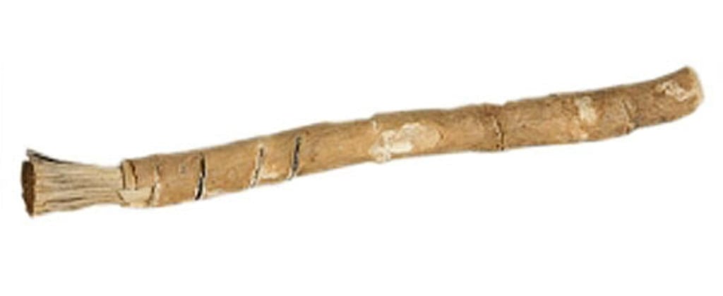 An early toothbrush made from wood.