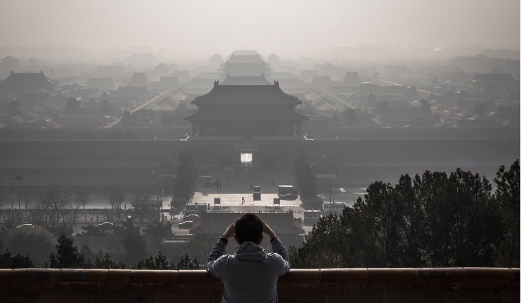 The Forbidden City in Beijing is shrouded in haze on Monday. Photo: EPA-EFE