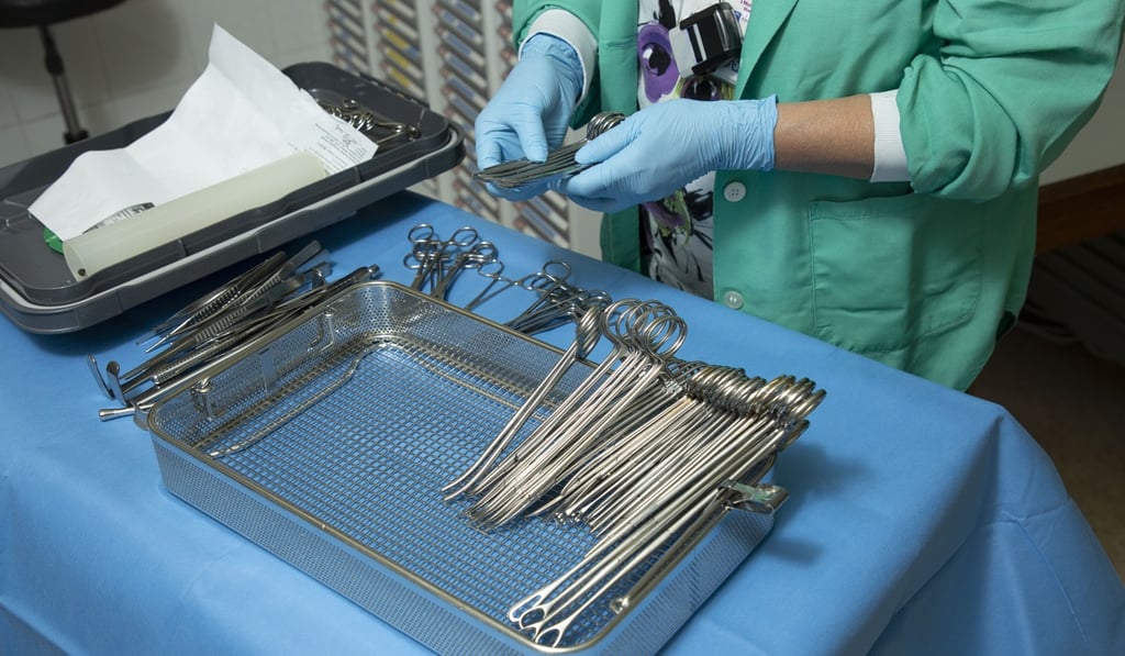 All of the surgical instruments must be carefully counted by clinical staff after being returned following an operation. Photo: Frank Freeman