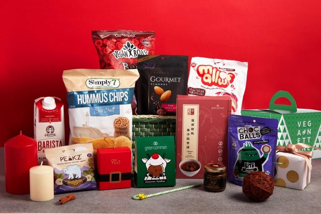 The ‘Love From Green Santa Hamper’ features plenty of vegan Christmas favourites.