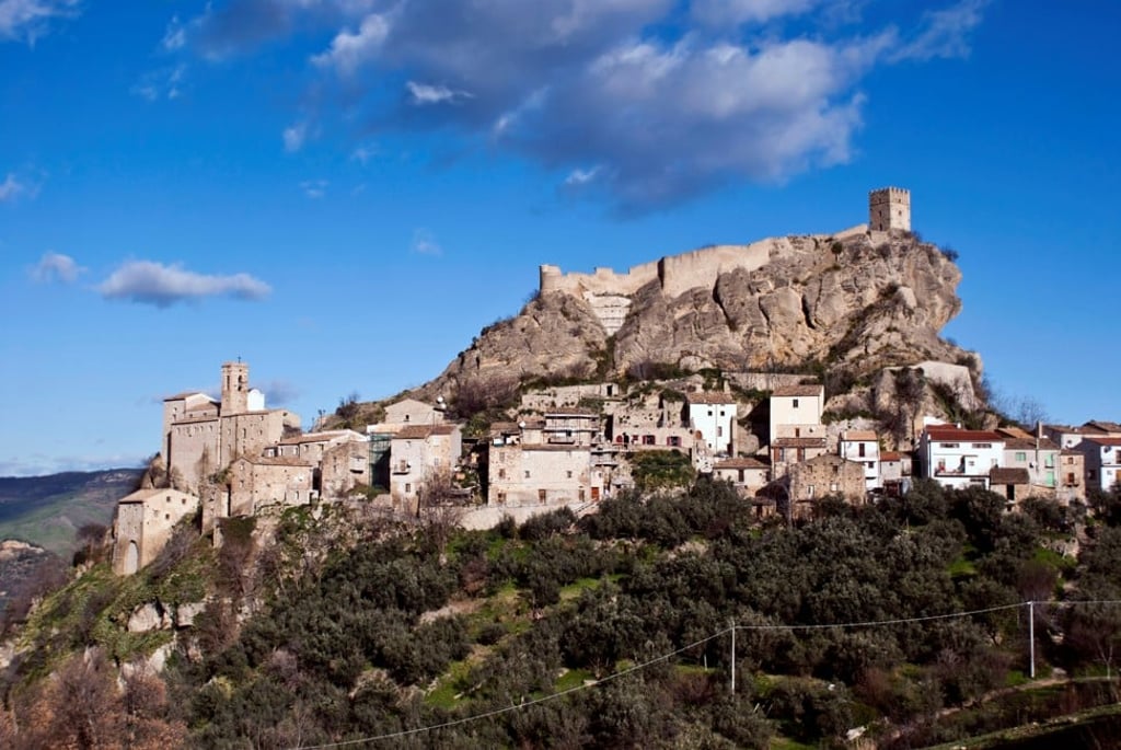 Roccascalegna is a medieval village in Abruzzo, a scenic province on the Adriatic Sea. Its clifftop fortress has become a niche location for weddings among Asian couples. Photo: Universal Images Group via Getty Images
