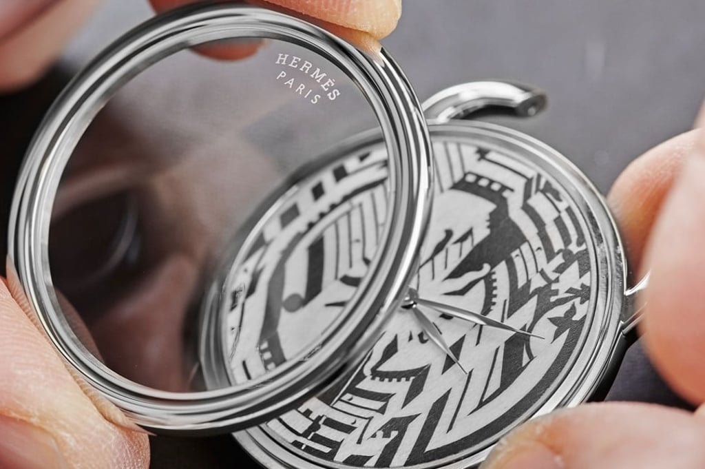 It takes patience, dexterity and discipline to use wood marquetry techniques to create a dial. Photo: Hermès It takes patience, dexterity and discipline to use wood marquetry techniques to create a dial. Photo: Hermès