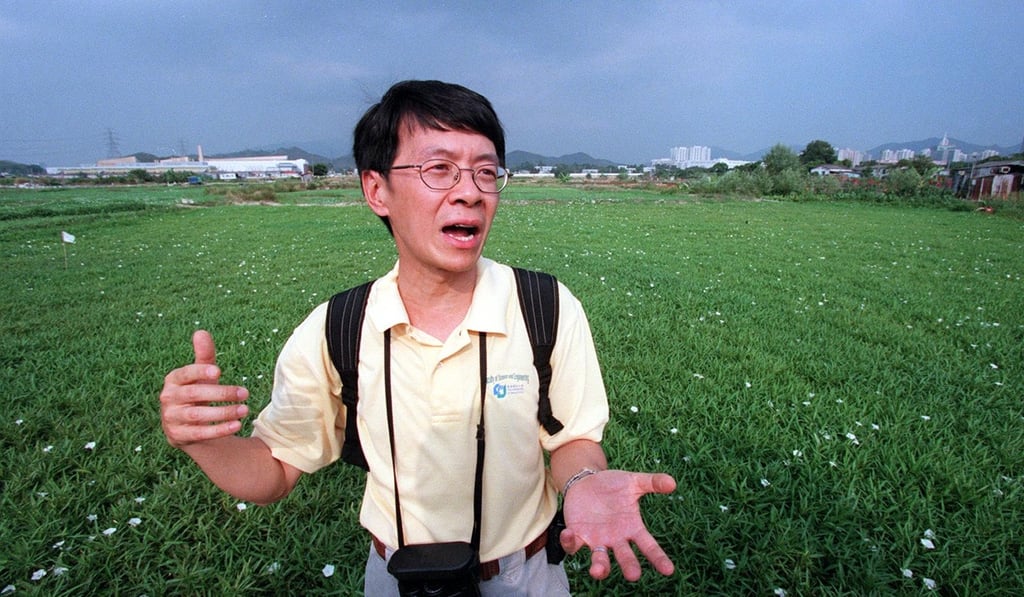 Ng Cho-nam inspecting the Long Valley wetlands in October 2000. Ng died of complications from a stroke on Friday. Photo: Martin Chan Ng Cho-nam inspecting the Long Valley wetlands in October 2000. Ng died of complications from a stroke on Friday. Photo: Martin Chan