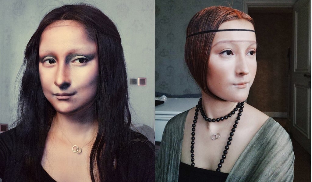 He Yuhong, who is known online as Yuyamika, uses make-up to transform herself into celebrities and figures like Leonardo da Vinci’s Mona Lisa. Photo: Weibo