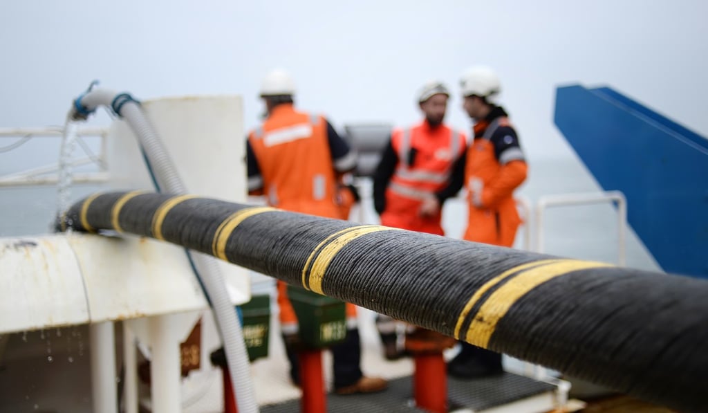 An electric submarine cable and optical fibre. File photo