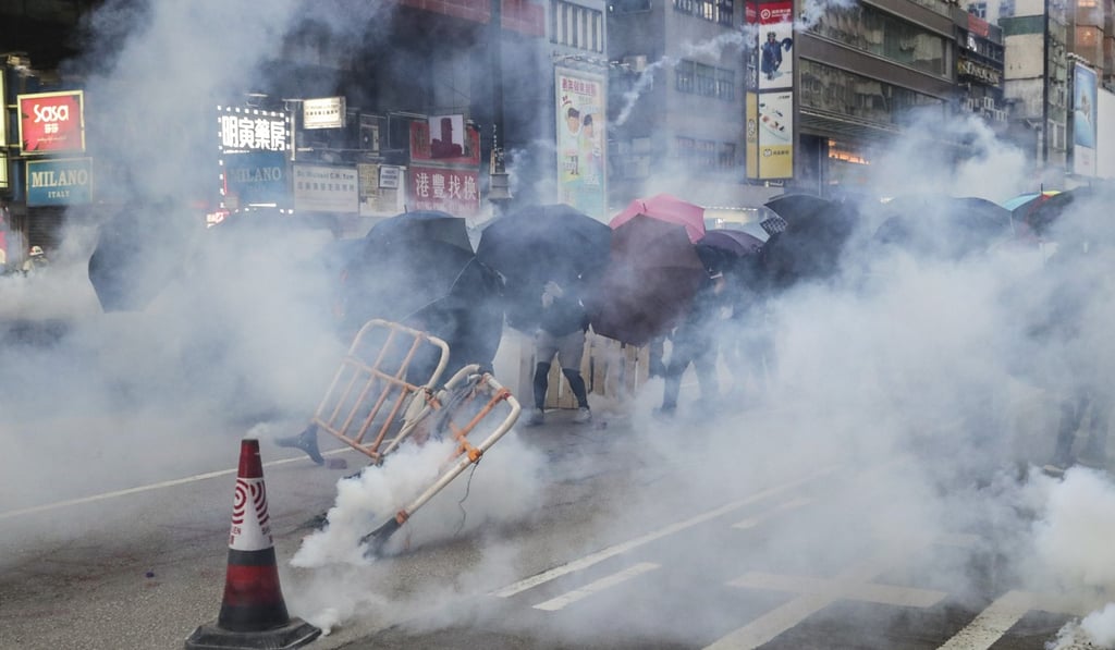 Tear gas has filled Hong Kong streets during often-violent clashes gripping the city since June. Photo: Edmond So