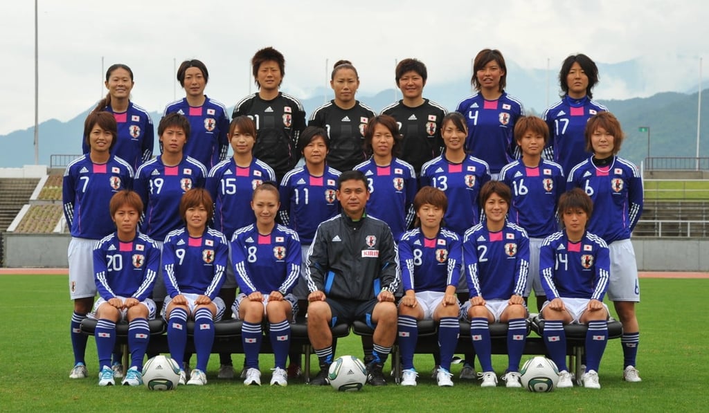 Japan’s World Cup-winning team led by coach Norio Sasaki (centre). Photo: Japan Football Association Japan’s World Cup-winning team led by coach Norio Sasaki (centre). Photo: Japan Football Association