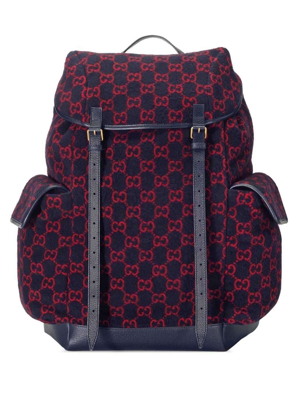 Backpacks feature the GG wool fabric in the Towards Winter collection. Backpacks feature the GG wool fabric in the Towards Winter collection.