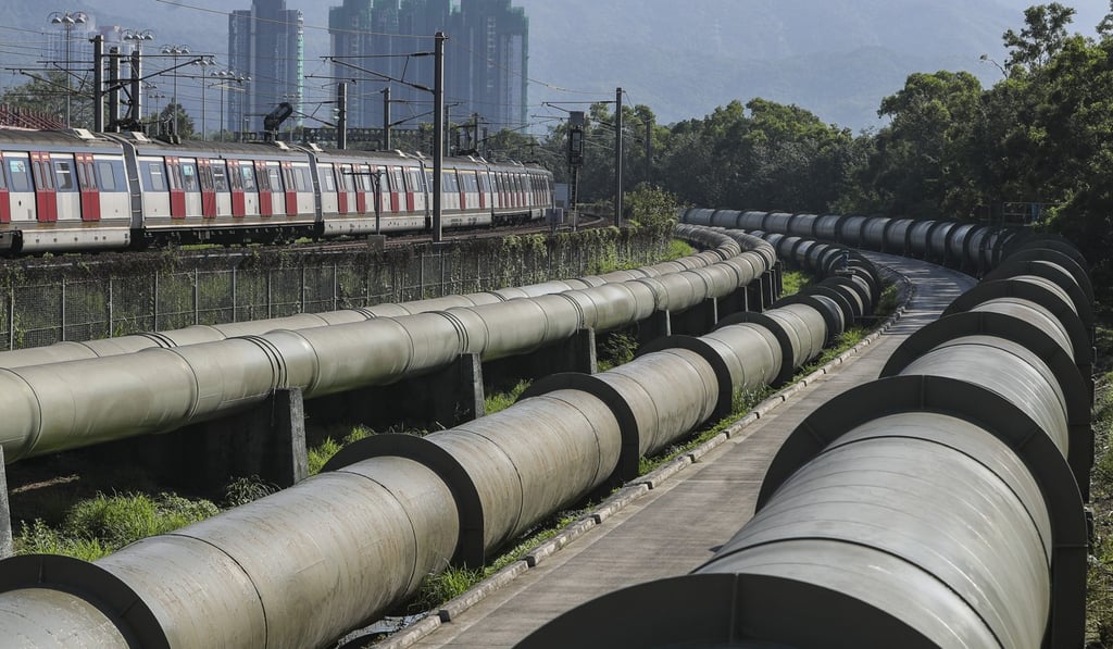 Pipes that supply water to Hong Kong in Sheung Shui. Photo: Edward Wong