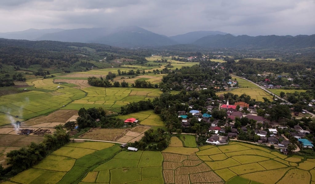Villages surrounded rice fields in the northern Thai province of Chiang Mai. Photo: AFP