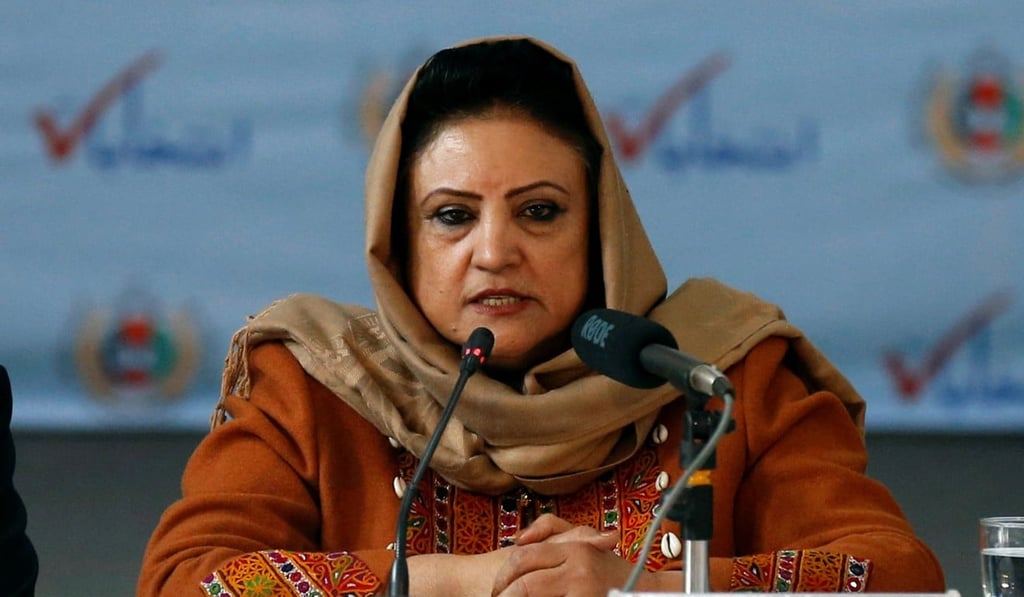 Hawa Alam Nuristani, head of the Independent Election Commission of Afghanistan (IEC) announces the preliminary presidential election results. Photo: Reuters