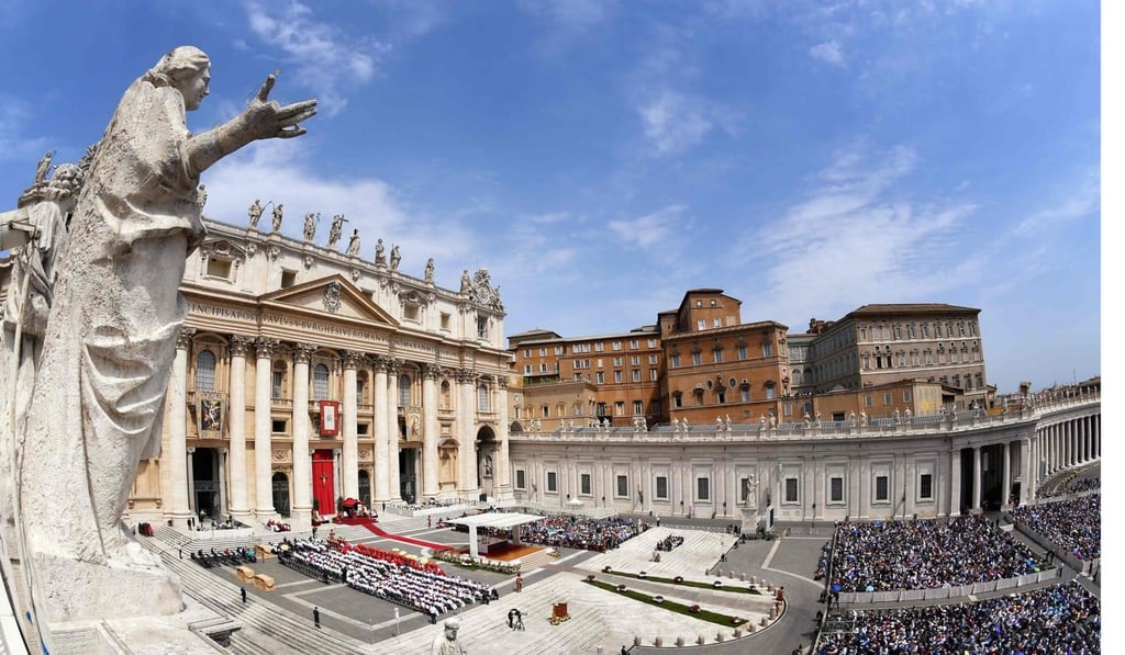 Pope Francis celebrates the Pentecost mass in St Peter's square at the Vatican. Photo: AFP