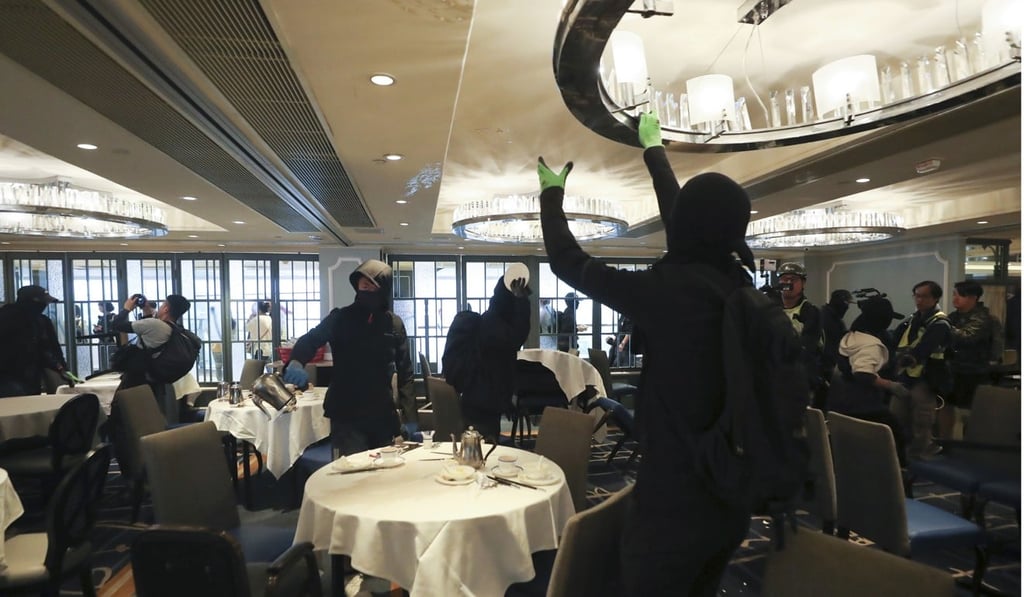 Restaurants and shops have been vandalised during protests. Photo: Sam Tsang