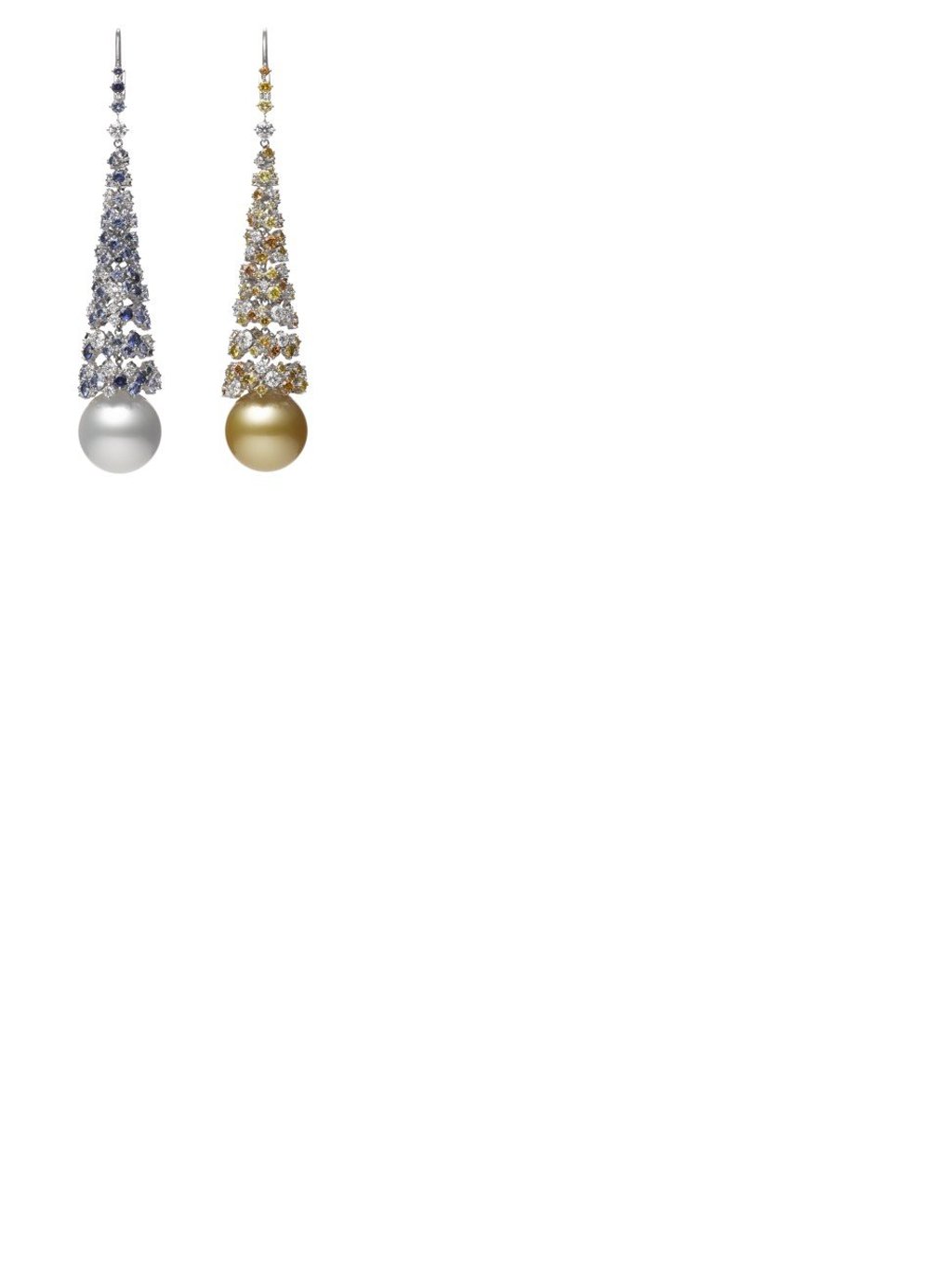 Mikimoto Drop diamond and pearl earrings