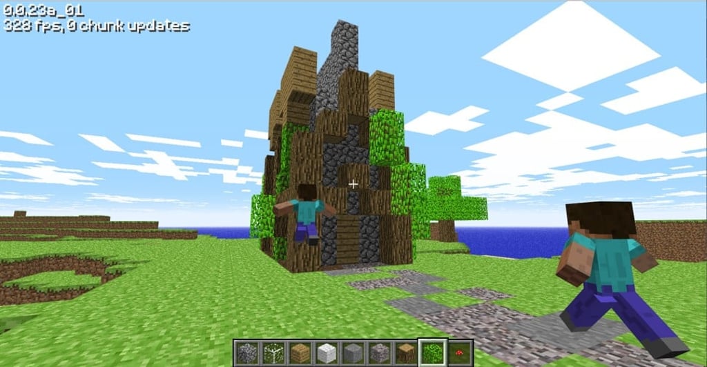 A screenshot from the video game Minecraft. A screenshot from the video game Minecraft.