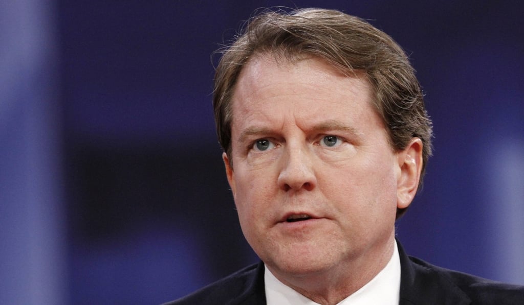 White House counsel Don McGahn speaks at a conference in Maryland in February 2018. Photo: AP White House counsel Don McGahn speaks at a conference in Maryland in February 2018. Photo: AP