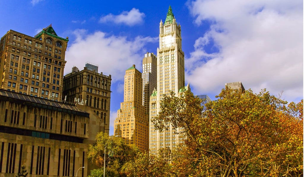 The Woolworth Building in Manhattan, where a penthouse was relisted earlier this year at US$79 million, a 28 per cent cut. Photo: Shutterstock Images