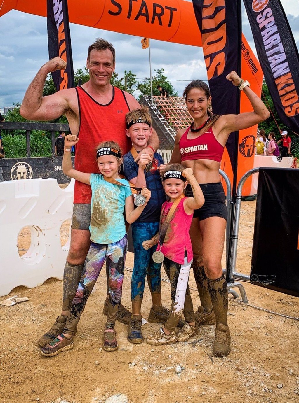 Roman's family takes part in races together. This year, they celebrated Mother’s Day by doing a family Spartan race in Taiwan, Photo: Roman family