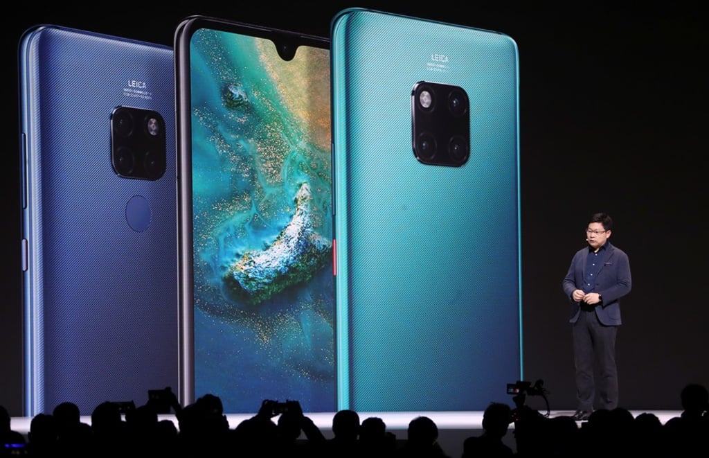 Richard Yu launches the Mate 30 smartphone range in Munich on September 19, 2019. Photo: Reuters