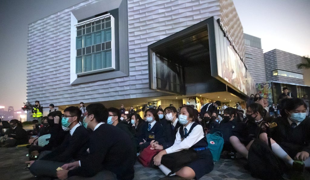 Students gather for a rally near the Hong Kong Museum of Art on December 13. Photo: AP Students gather for a rally near the Hong Kong Museum of Art on December 13. Photo: AP