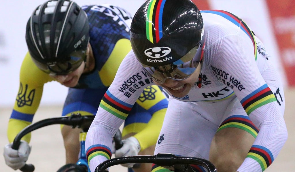 Sarah Lee grits her teeth in a sprint finish at the 2019 Hong Kong Track Cycling World Cup. Photo: Winson Wong