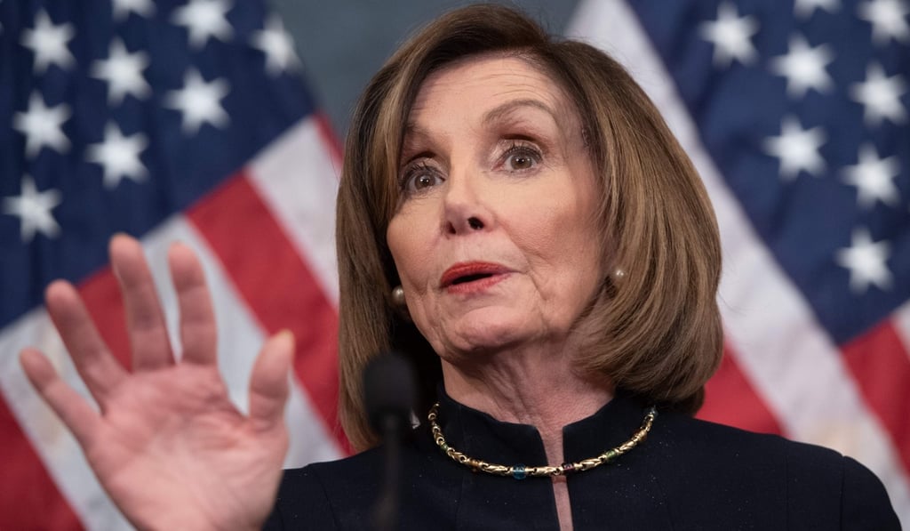 Speaker of the House Nancy Pelosi on December 18, at a news conference after the House passed Resolution 755, Articles of Impeachment Against President Donald J. Trump. Photo: AFP