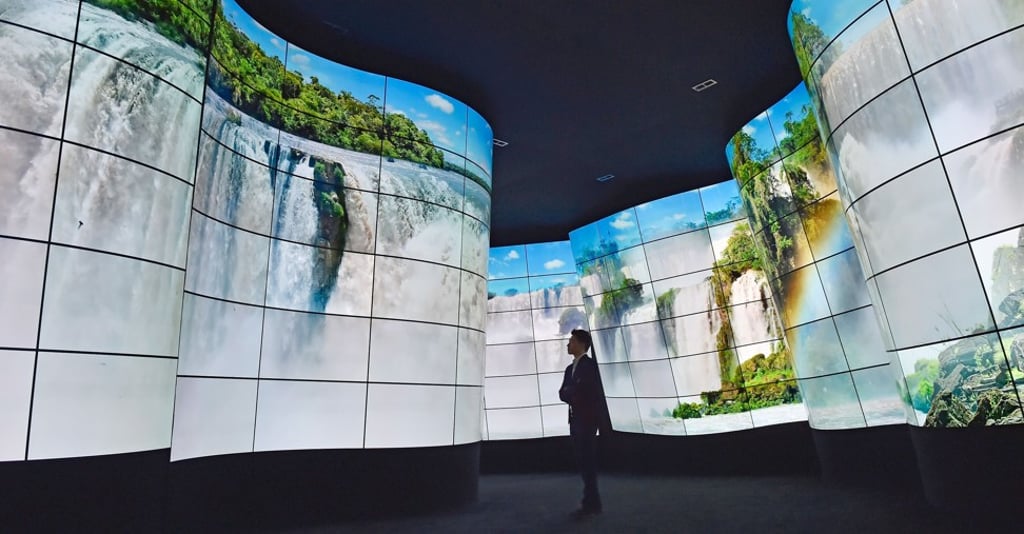 LG’s television display at CES 2018. This year, the South Korean tech giant is expected to be among several firms unveiling new televisions with the latest ultra-high-definition standard known as 8K. Photo: AFP