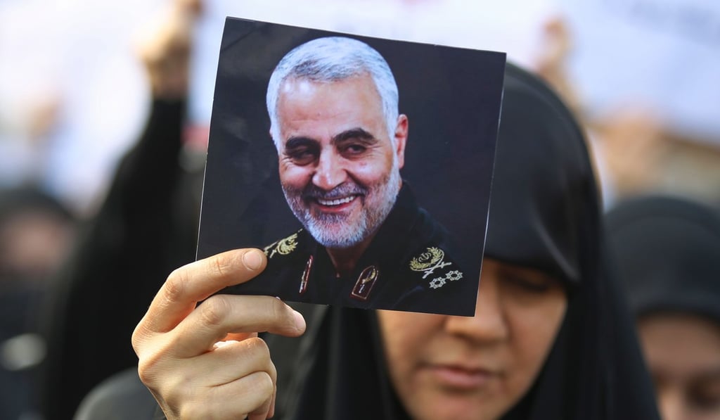 An Iraqi woman attends the funeral of Iranian military commander Qasem Soleimani. Photo: AFP