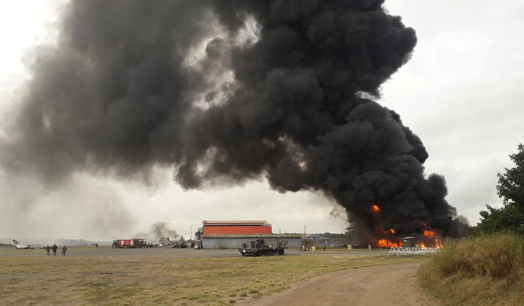 Smoke rises from a US military base in Lamu County, Kenya. Photo: Xinhua Smoke rises from a US military base in Lamu County, Kenya. Photo: Xinhua