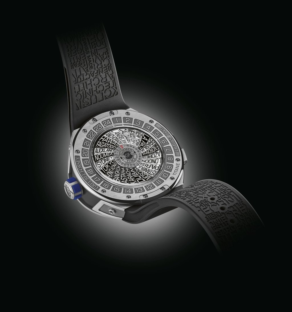 The caseback of Greubel Forsey’s GMT Sport for 2020 will show you the time for cities in the world’s 24 major time zones. The caseback of Greubel Forsey’s GMT Sport for 2020 will show you the time for cities in the world’s 24 major time zones.