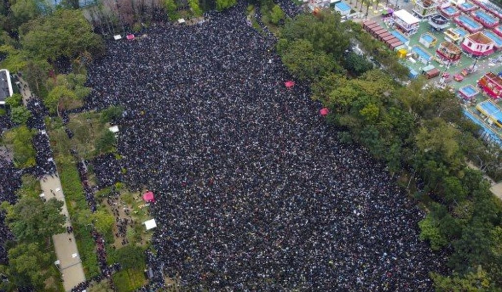 The organiser of the New Year’s Day march, Civil Human Rights Front, claimed more than 1.03 million people had turned up. Photo: Martin Chan
