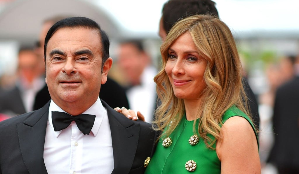 Carlos Ghosn and his wife Carole are seen at the Cannes Film Festival in France in 2017. Photo: AFP